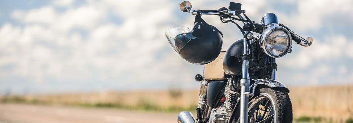 Motorcycle parked on road