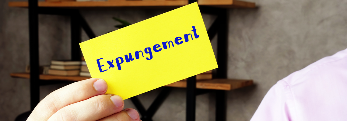 Business concept meaning Expungement with inscription on the sheet