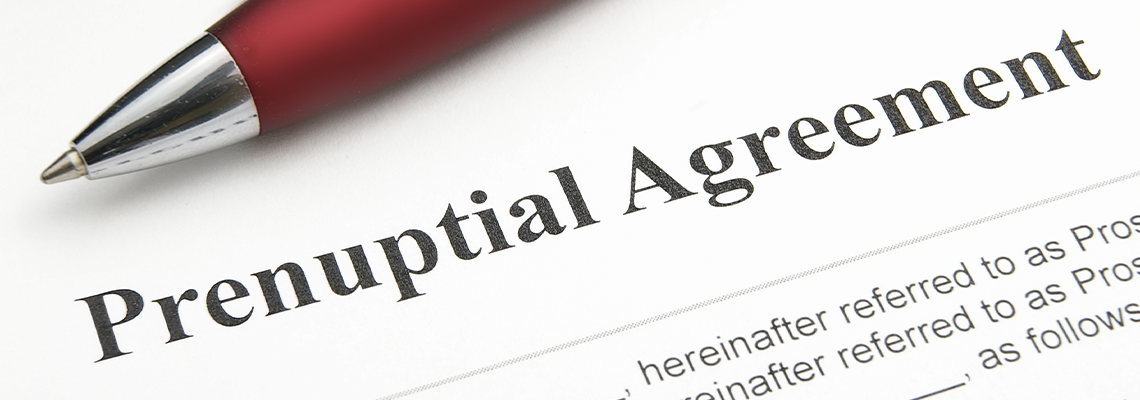 Closeup of A Marriage Prenuptial Agreement