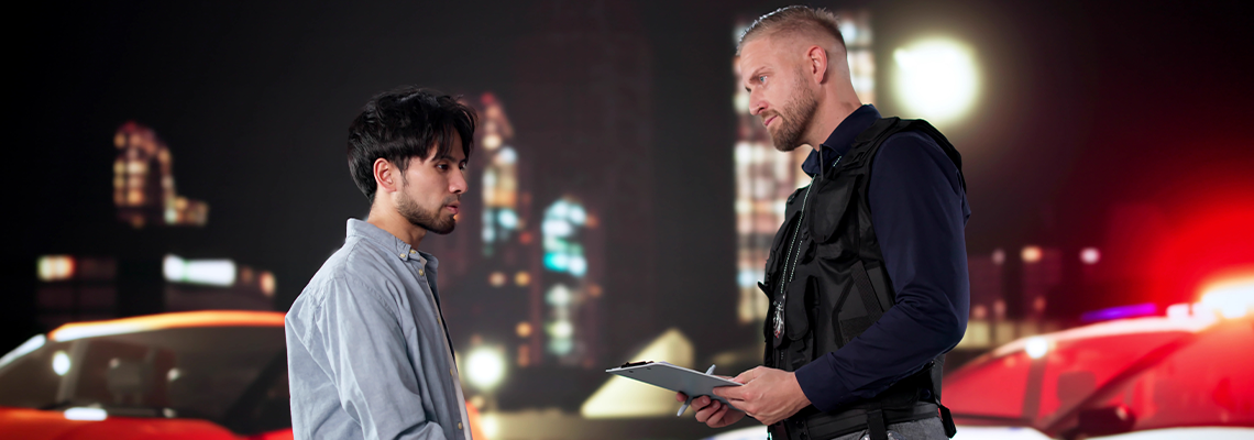 Late Night Traffic Stop by Traffic Police