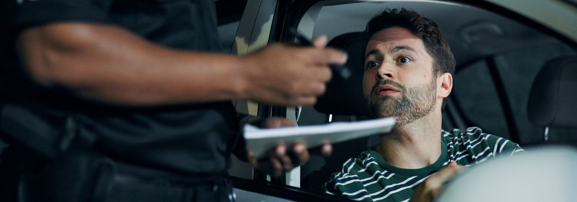 Man gets pulled over by officer for speeding