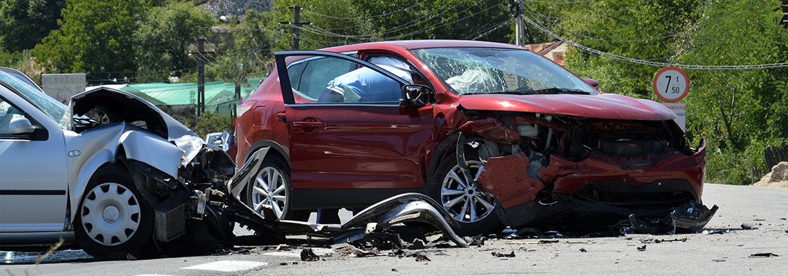 Crash where two cars are involved