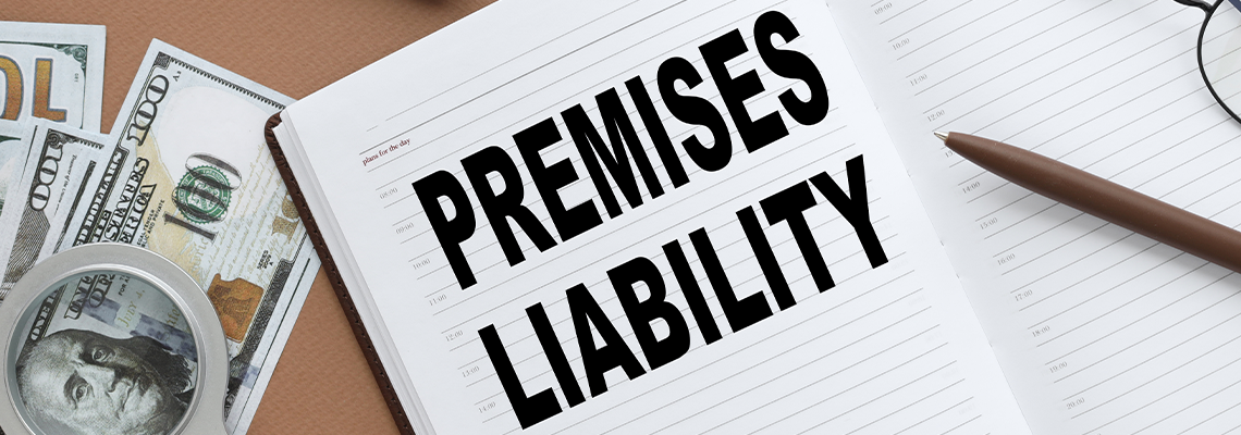 Premises liability text on an open notepad