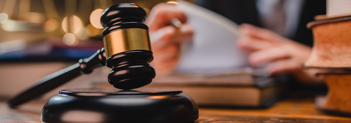 Judge gavel hammer in court courtroom for crime judgement
