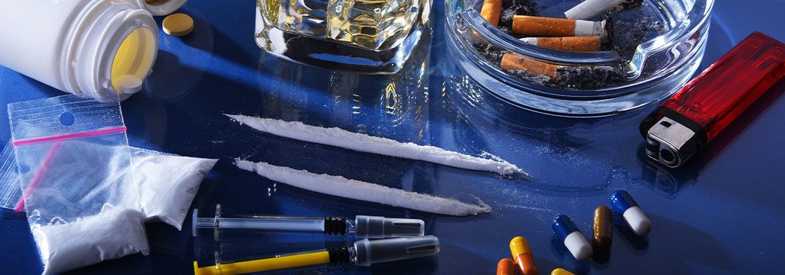 Addictive substances, including alcohol, cigarettes and drugs