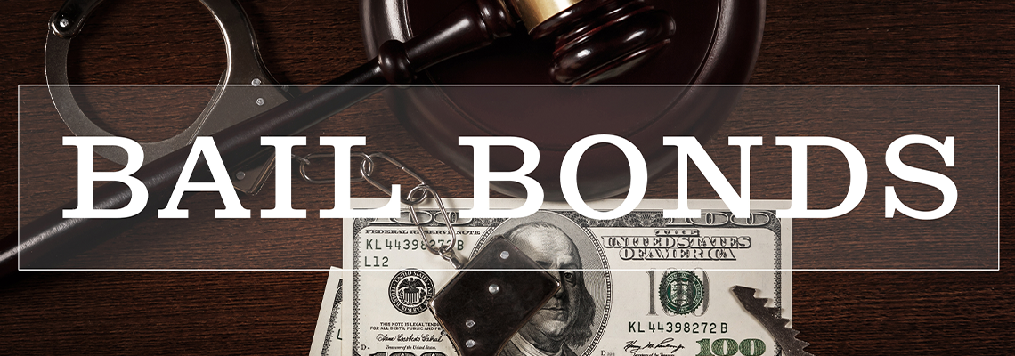Judge gavel, handcuffs and money - Bail bonds
