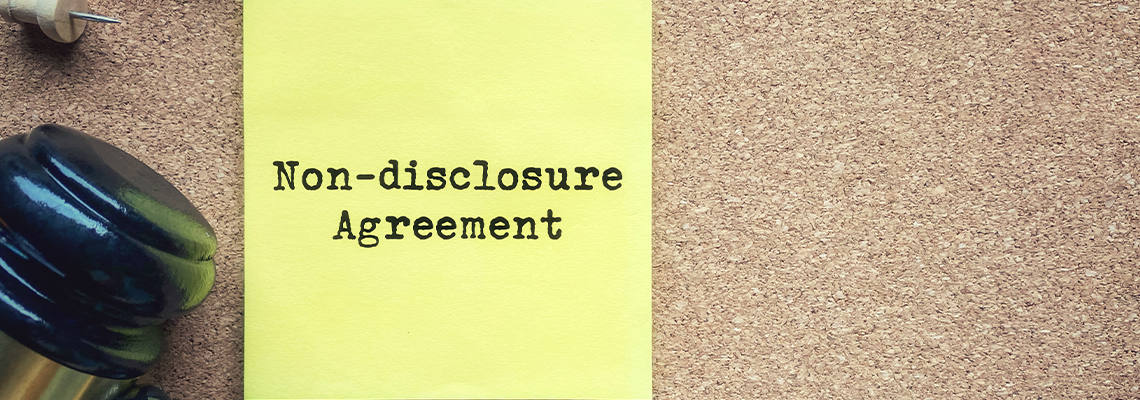 Non disclosure agreement text with copy space background