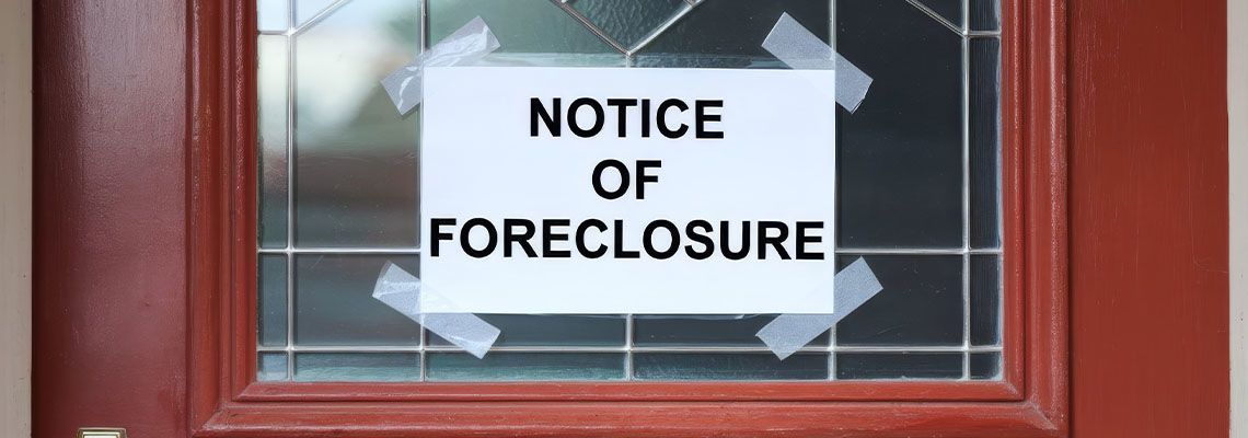 Notice of Foreclosure in door