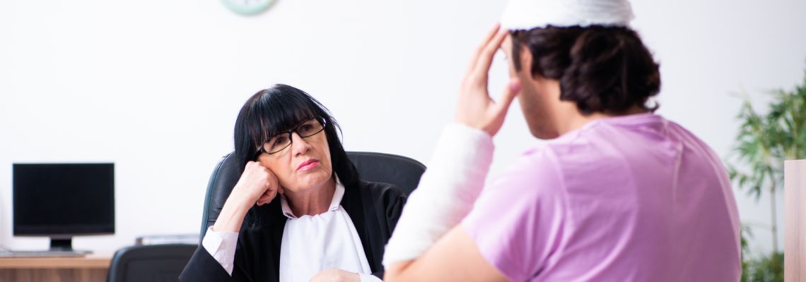 Judge listening to a disabled man