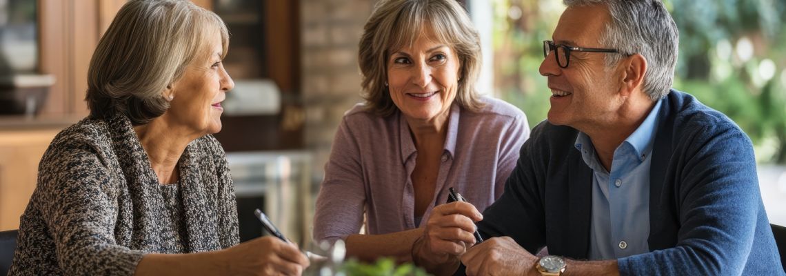 Couples consulting professional for estate planning