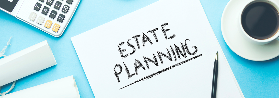 Estate planning text on page with stationary