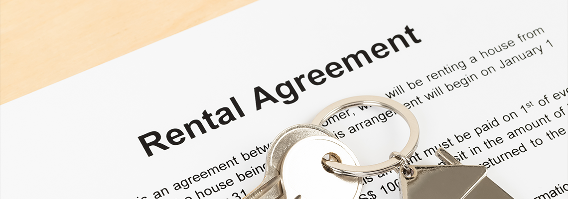 Rental agreement paperwork; document is mock-up