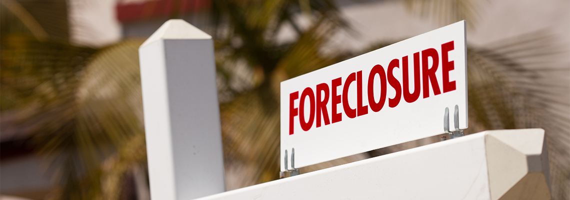 Close-up Foreclosure Real Estate Sign