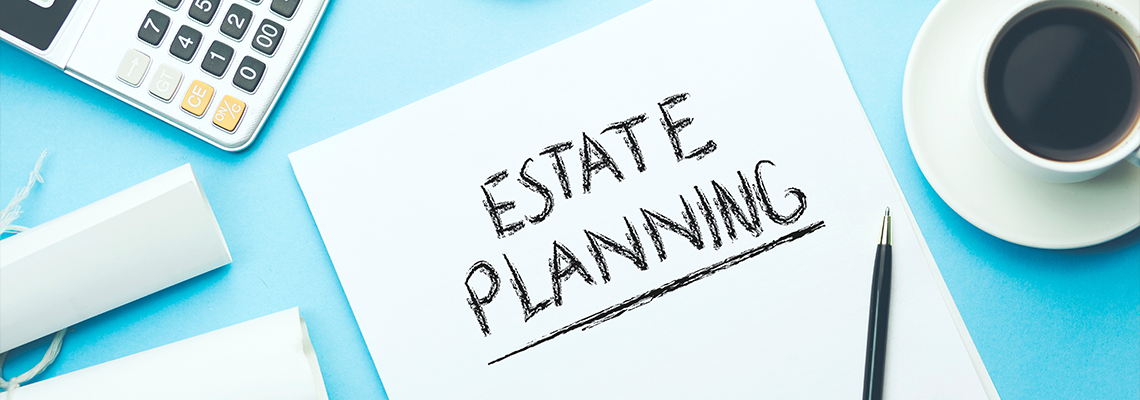 Estate planning text on page with stationary