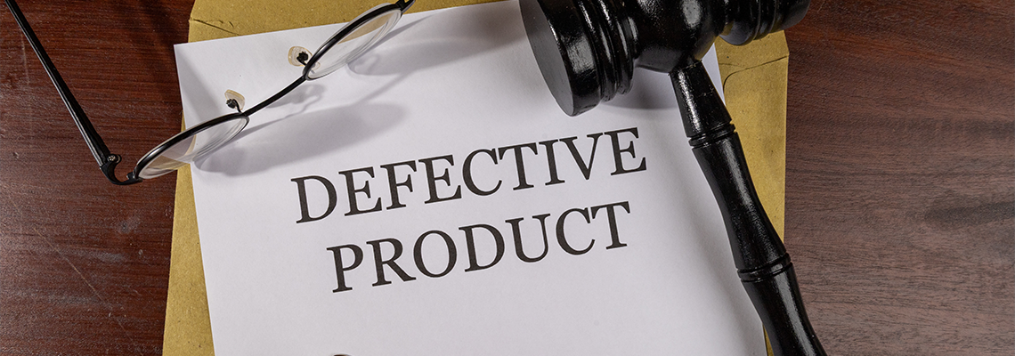 Defective Product Lawsuit Document with Gavel – Product Liability Legal Concept