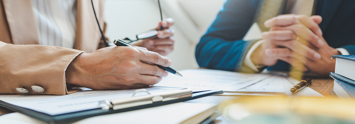 Lawyer working with partner at law firm