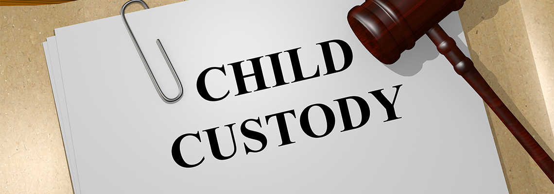 Child Custody Form and Gavel on Table