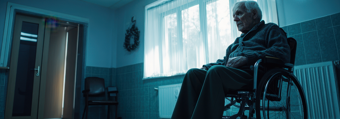 Neglected disable elderly in a care home