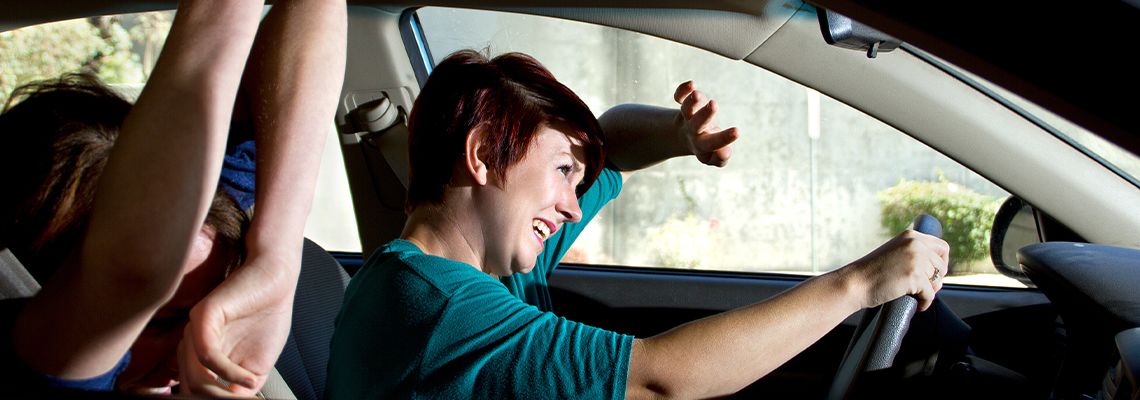 Women bracing for accident