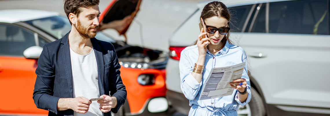 Insurance Agent Checking Accident Site