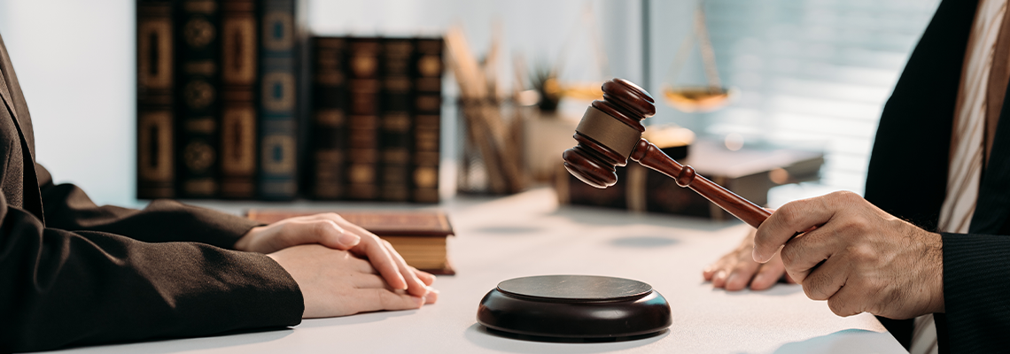 A close-up view capturing the solemnity of a legal setting