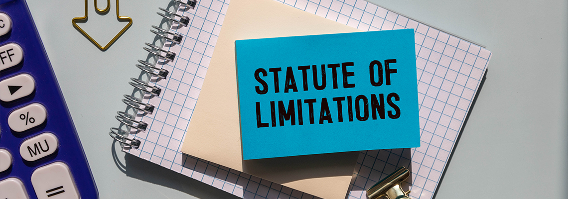 Notebook with the inscription - STATUTE OF LIMITATIONS