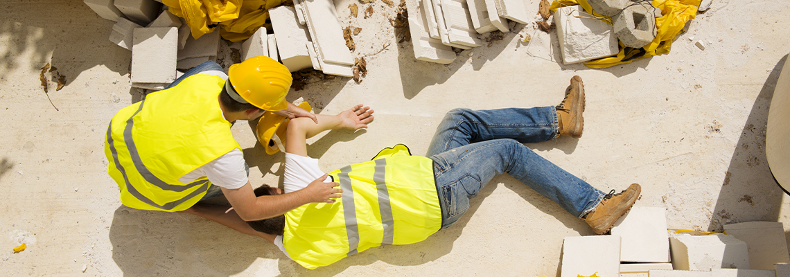Construction accident on site of construction