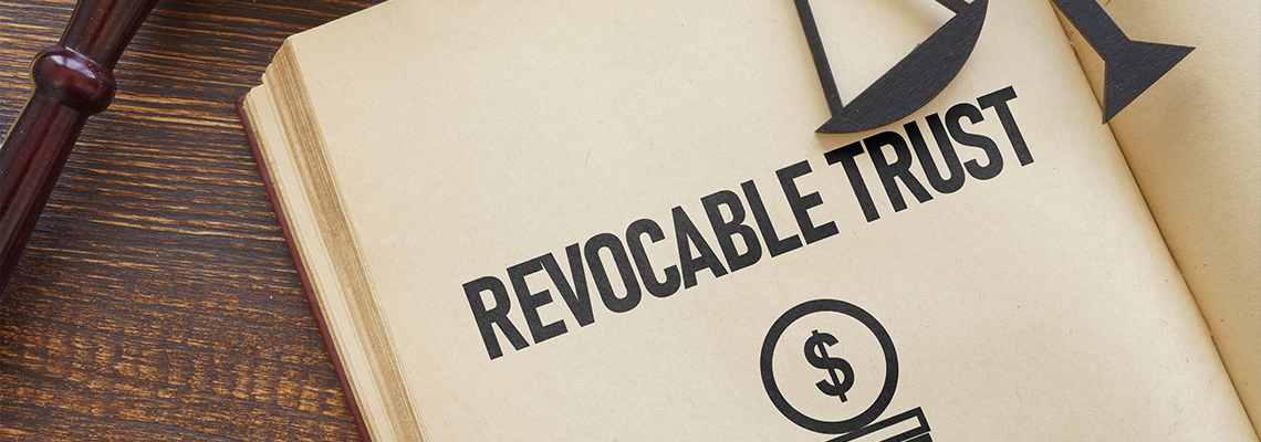 Revocable Trust is shown using the text and court gavel