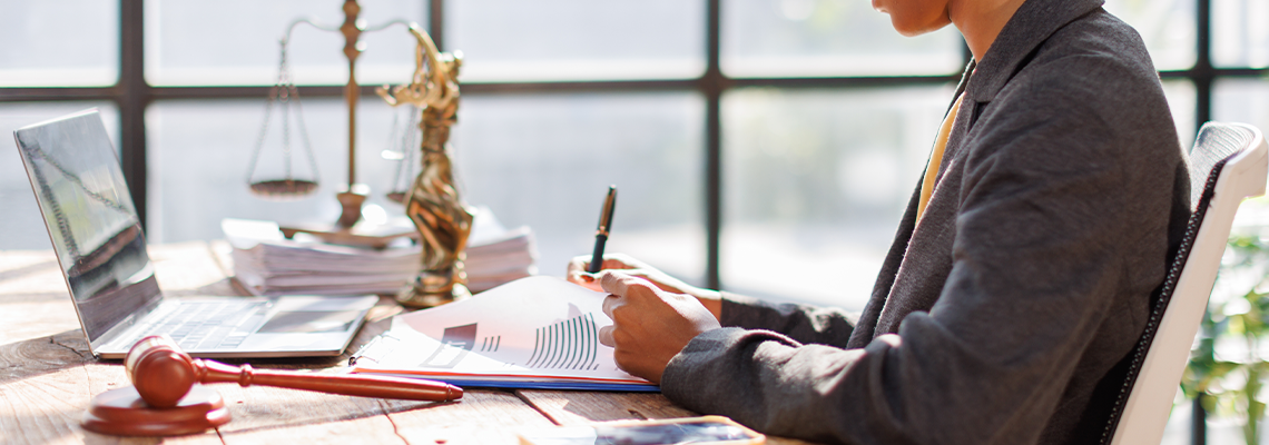 African American Lawyer woman afro hair with Lawyer or judge working with paperwork