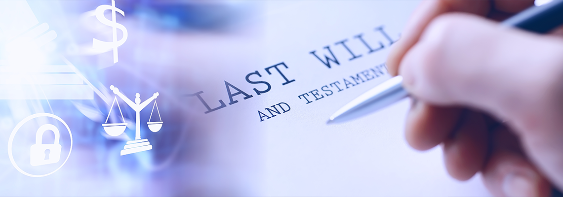 Papers with will testament on the table