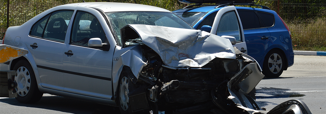 Crash where two cars are involved on the street