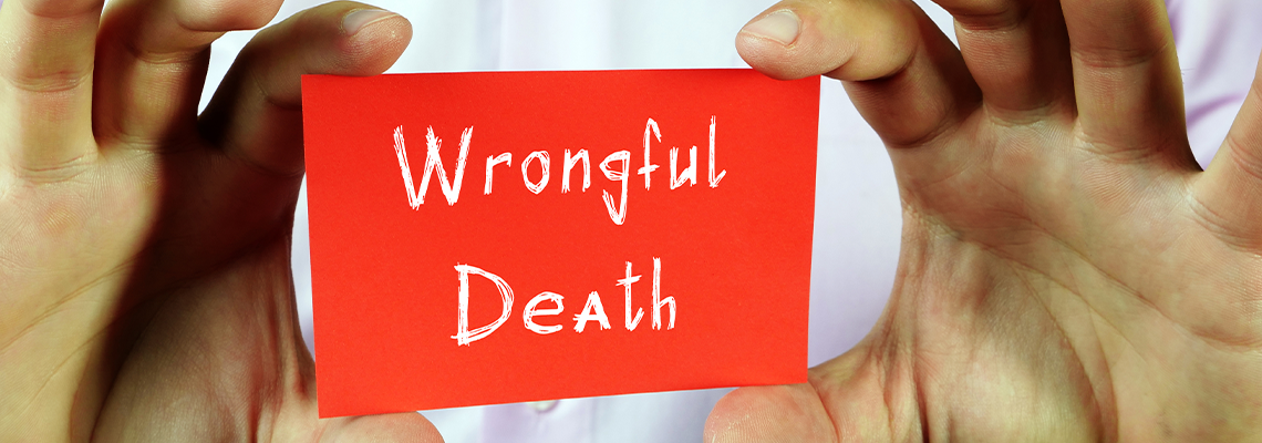Juridical concept about Wrongful Death with sign on the page
