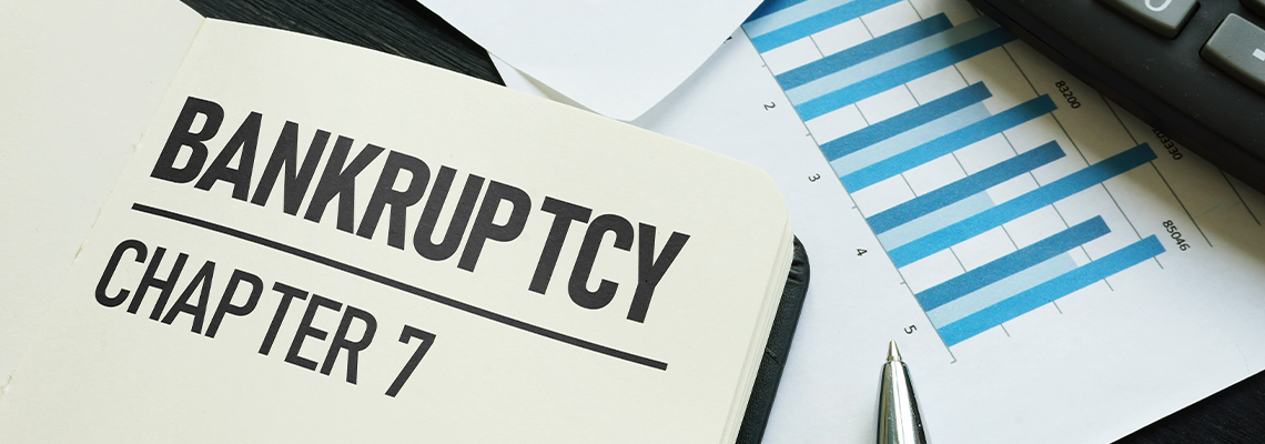 Bankruptcy chapter 7 is shown using the tex
