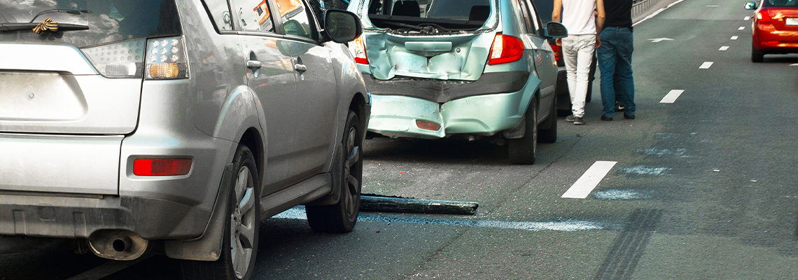 Rear end car accident on public road