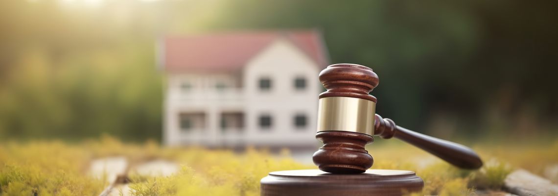 Gavel on a private property
