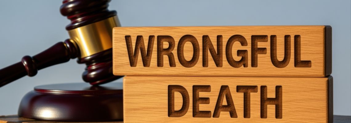 Wrongful Death Words on wooden block with gavel