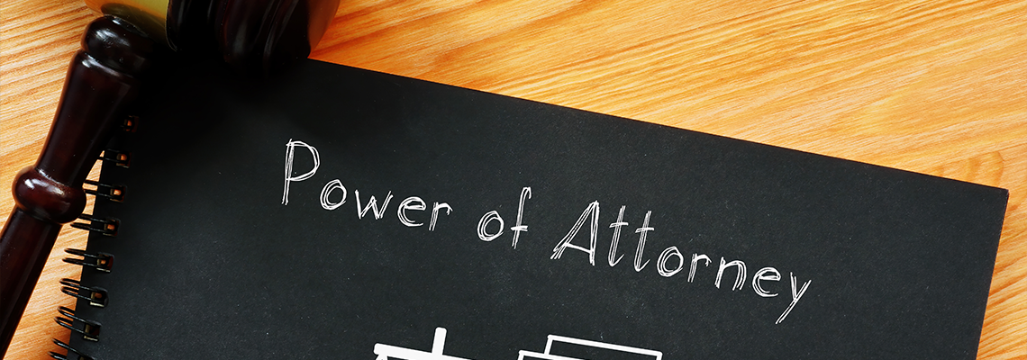 Power of Attorney is shown using the text and gavel