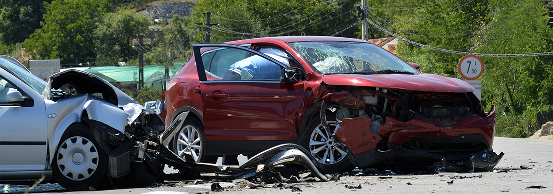 Crash where two cars are involved