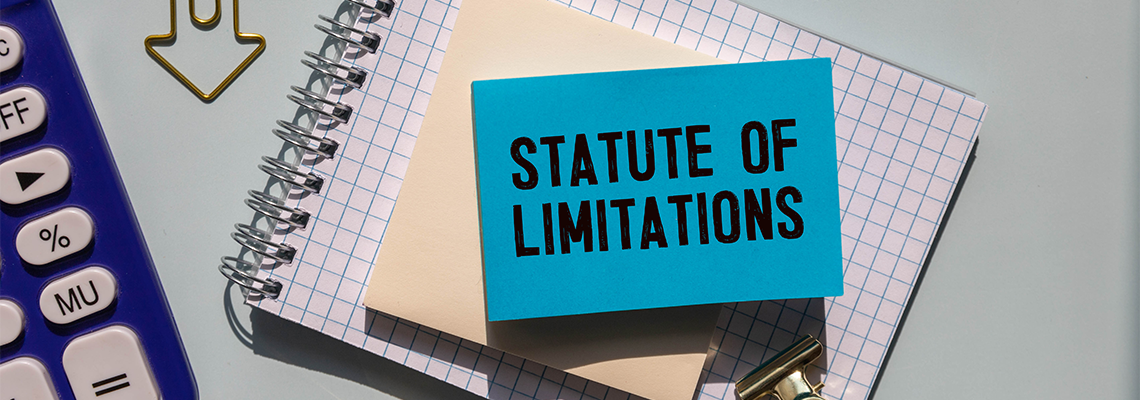 Notebook with the inscription - STATUTE OF LIMITATIONS