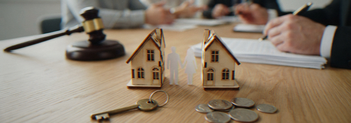A legal professional meeting with a couple regarding a property division