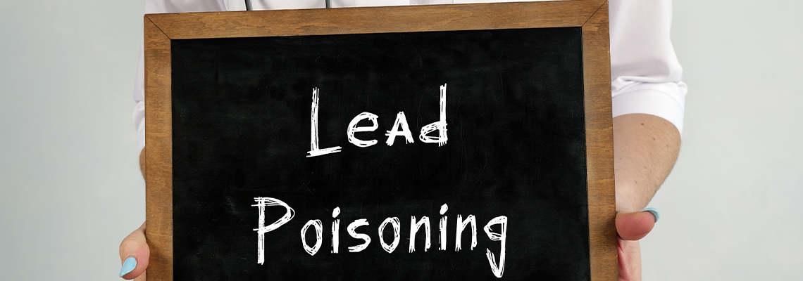 Healthcare concept meaning Lead Poisoning with sign on the sheet
