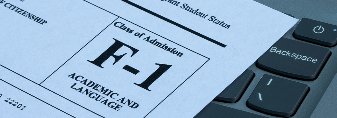 Closeup of a sample of the Form I-20, Certificate of Eligibility for Nonimmigrant Student Status