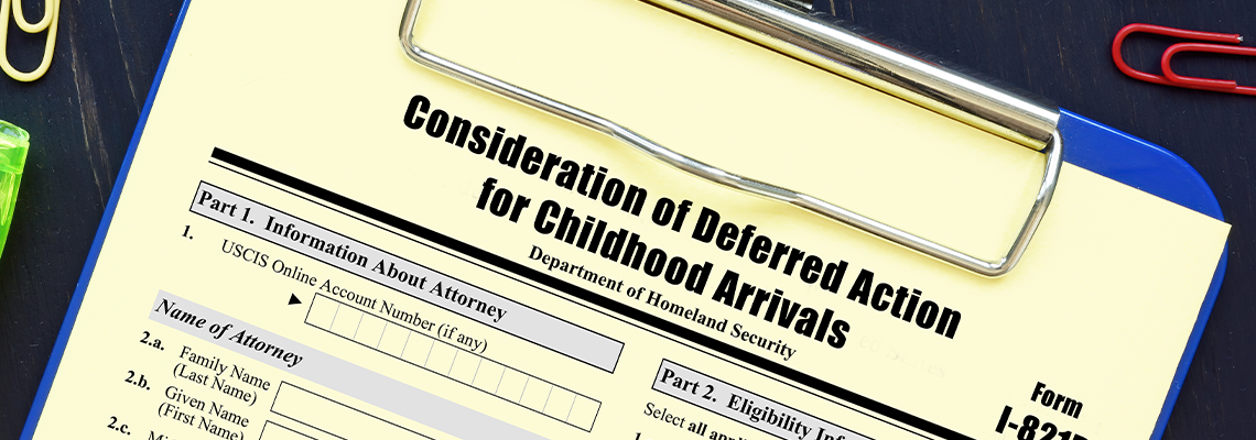 Form I-821D Consideration of Deferred Action for Childhood Arrivals