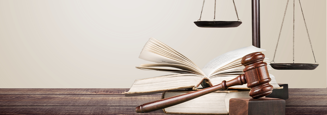 Gavel, and books on the table