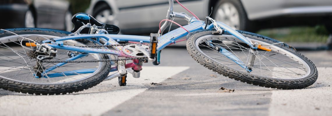 Bicycle on road after accident