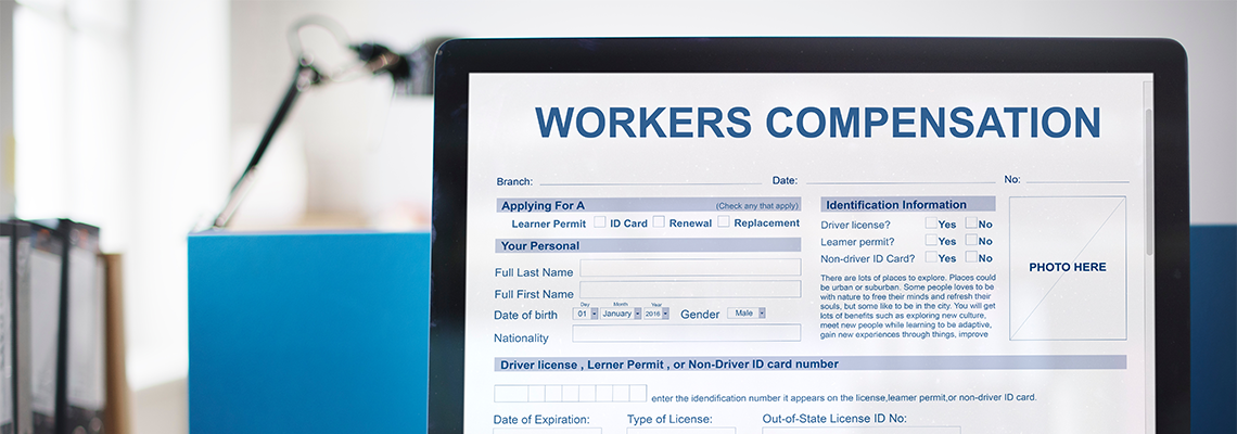 Workers' Compensation Form on a Laptop Screen