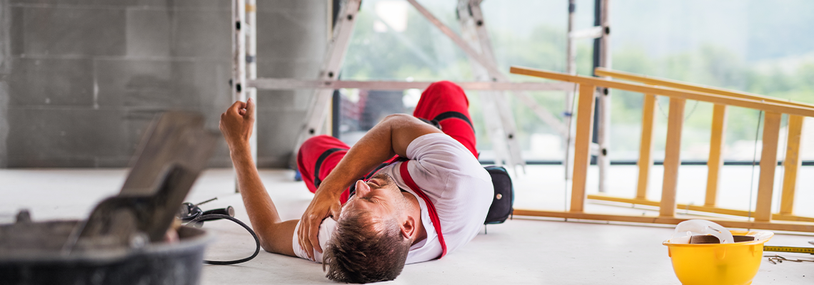 An Accident of A Man Worker at The Construction Site