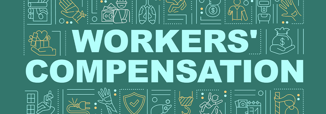 Workers compensation program word concepts banner