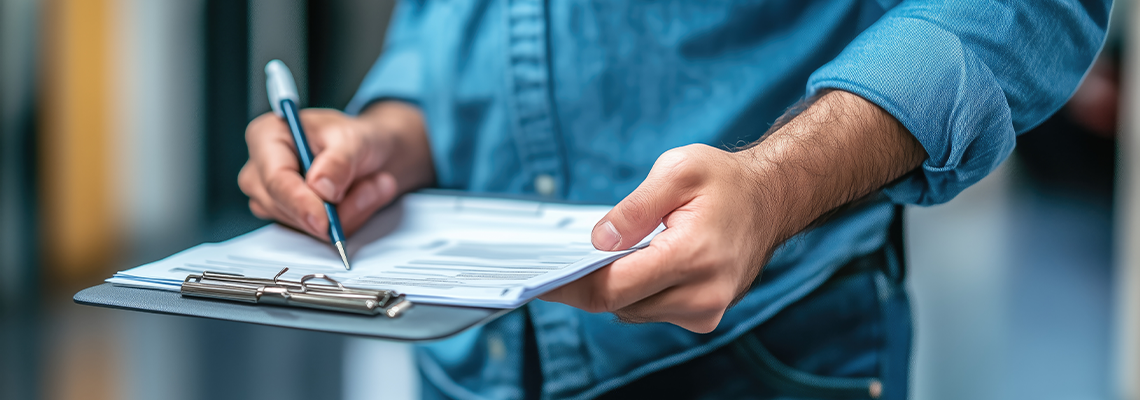 Images of a property manager conducting routine inspection