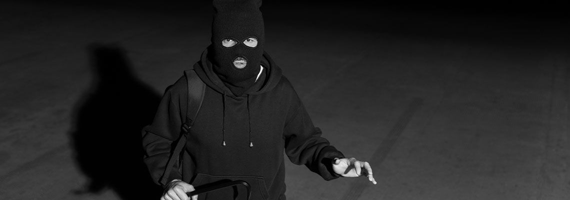 Masked man caught on CCTV camera